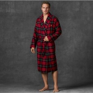 NWT Polo by Ralph Lauren Red Tartan Plaid Robe size Large